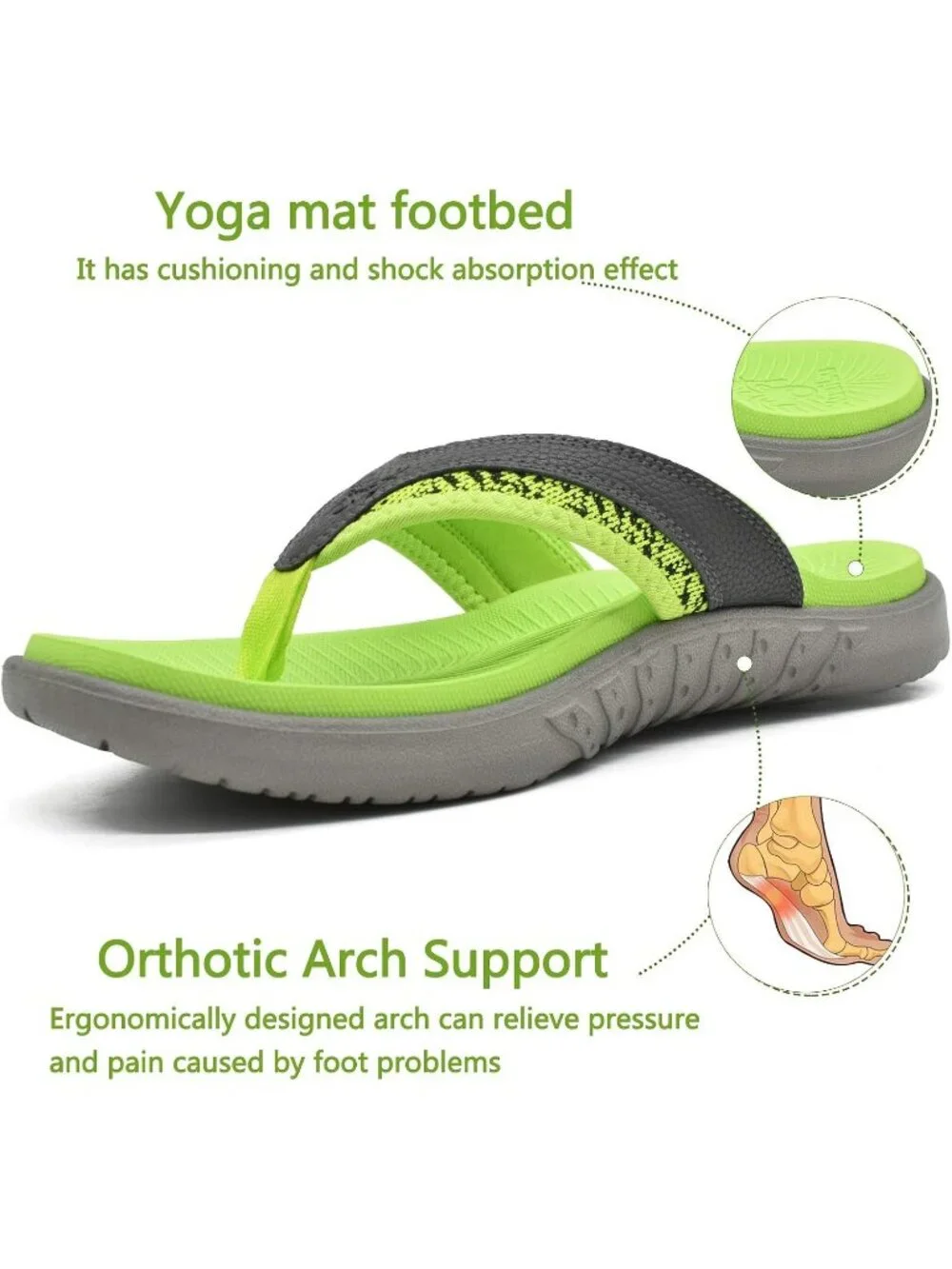 Mens Turquoise Arch Support Sport Flip Flops Comfort Orthotic Thong Sandal Shoes